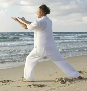 Tai Chi on the beach